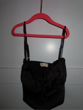 Altr’d State | Black Satin Tank Top with Tie in Front | Corset | Size S
